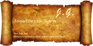 Josefovits Gara névjegykártya